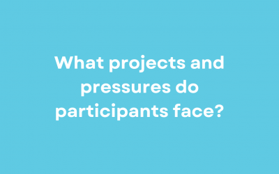 What projects and pressures do participants face?